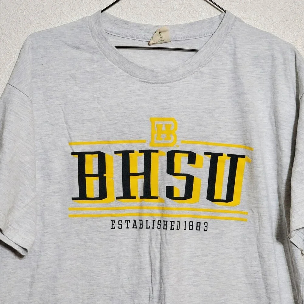 Black Hills State University BHSU T-Shirt XL grey Cotton Blend MV Sport - Picture 3 of 4